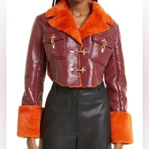 Cult Gaia “jay” glossy cropped jacket size small